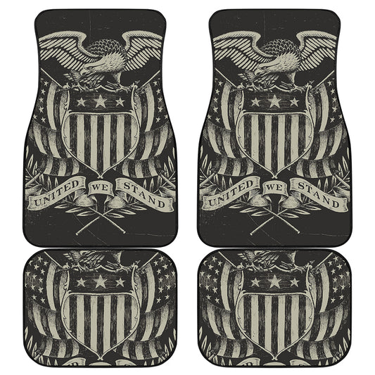United We Stand American Flag Print Front and Back Car Floor Mats