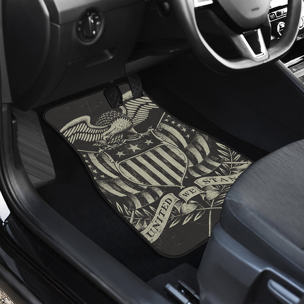 United We Stand American Flag Print Front and Back Car Floor Mats
