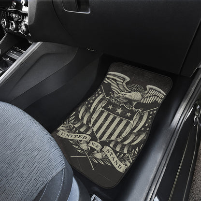 United We Stand American Flag Print Front and Back Car Floor Mats