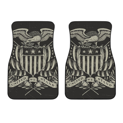 United We Stand American Flag Print Front Car Floor Mats
