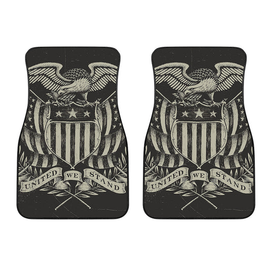 United We Stand American Flag Print Front Car Floor Mats
