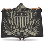 United We Stand American Flag Print Hooded Blanket