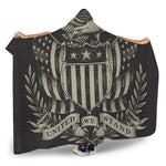 United We Stand American Flag Print Hooded Blanket