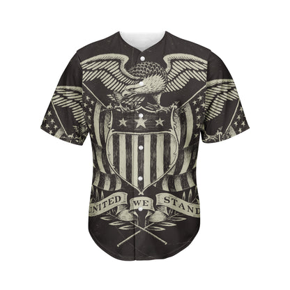 United We Stand American Flag Print Men's Baseball Jersey