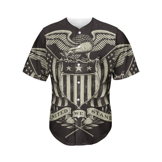 United We Stand American Flag Print Men's Baseball Jersey