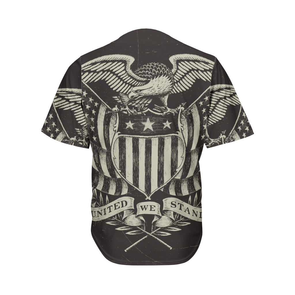 United We Stand American Flag Print Men's Baseball Jersey