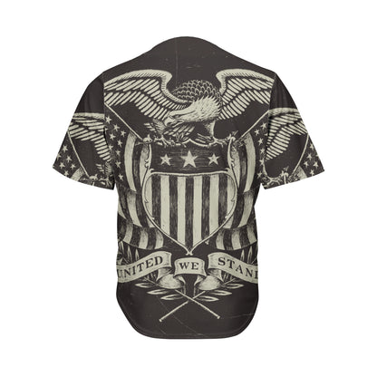 United We Stand American Flag Print Men's Baseball Jersey