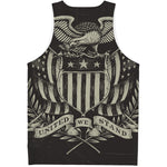 United We Stand American Flag Print Men's Tank Top