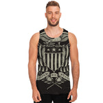 United We Stand American Flag Print Men's Tank Top