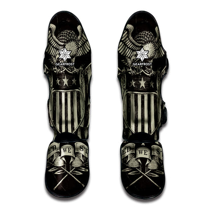 United We Stand American Flag Print Muay Thai Shin Guard