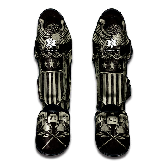 United We Stand American Flag Print Muay Thai Shin Guard