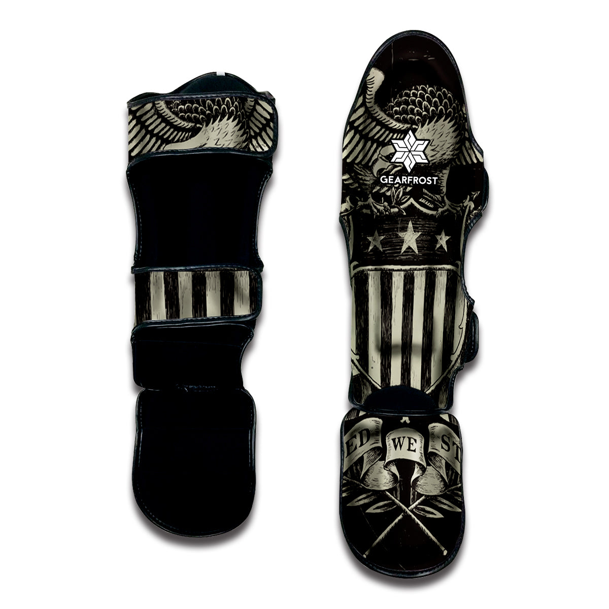 United We Stand American Flag Print Muay Thai Shin Guard