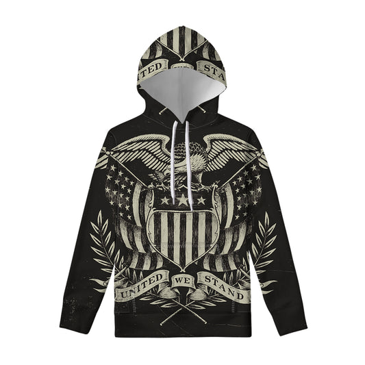 United We Stand American Flag Print Pullover Hoodie