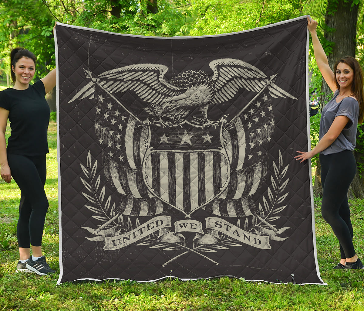 United We Stand American Flag Print Quilt