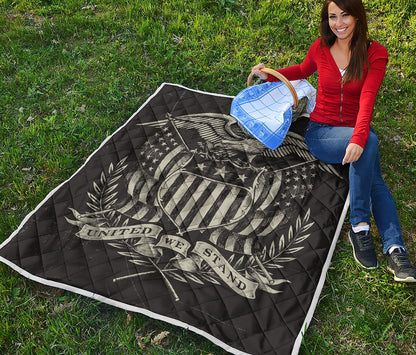 United We Stand American Flag Print Quilt