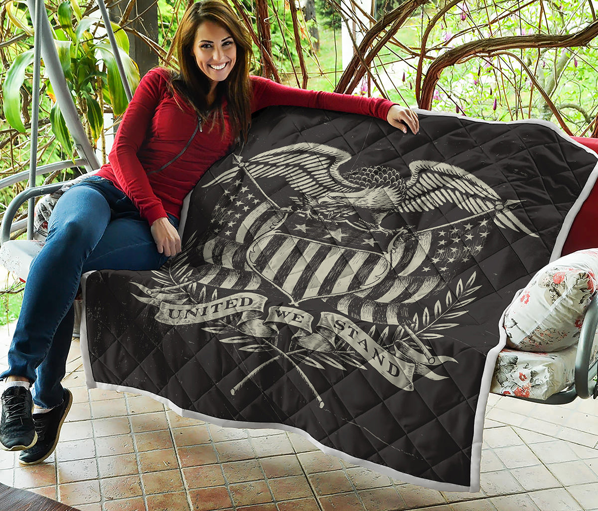 United We Stand American Flag Print Quilt