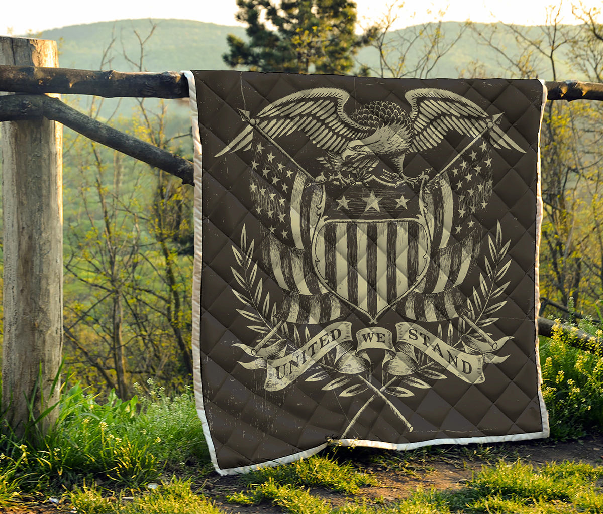 United We Stand American Flag Print Quilt