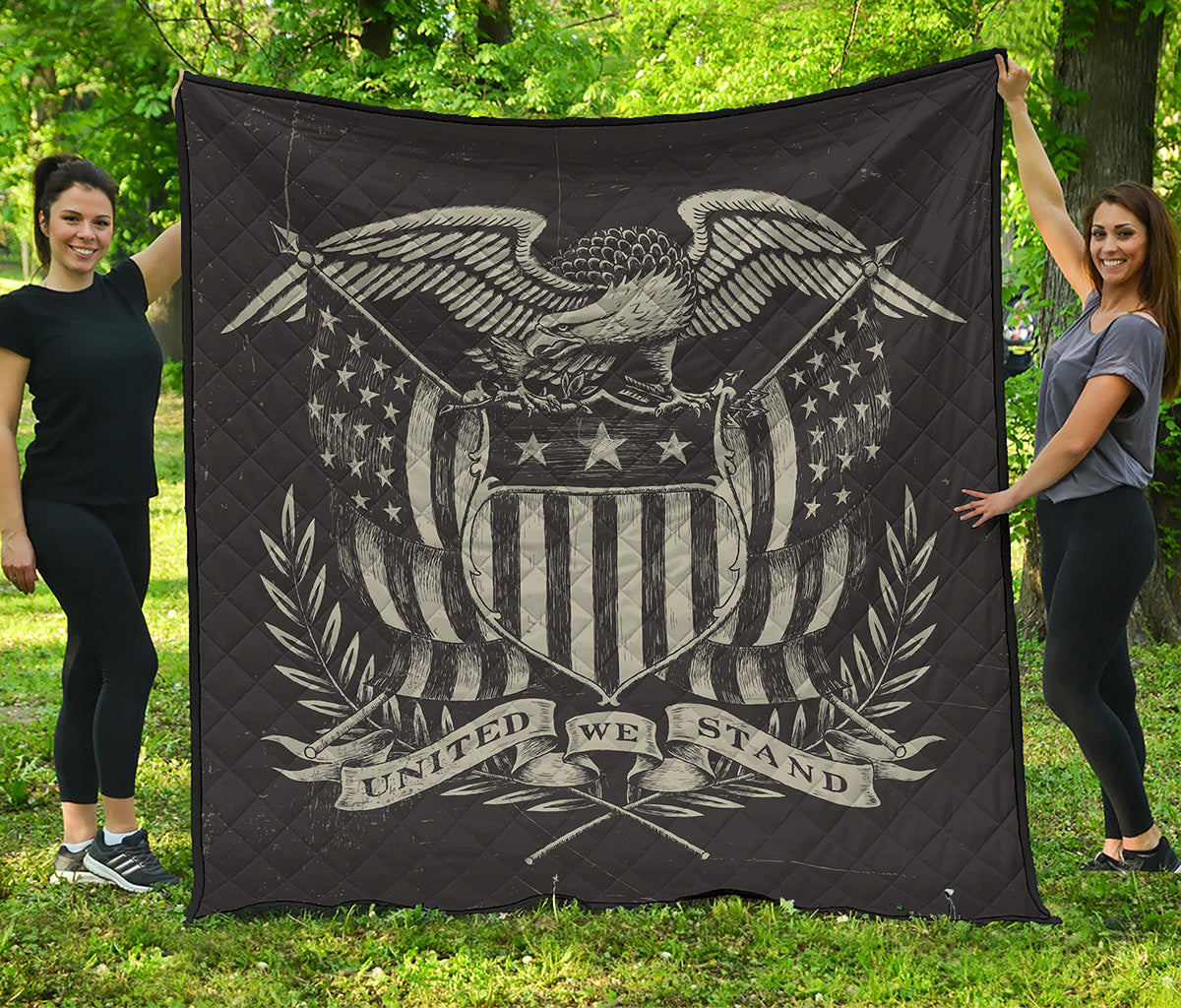 United We Stand American Flag Print Quilt