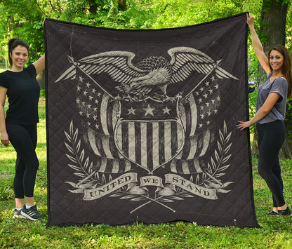 United We Stand American Flag Print Quilt