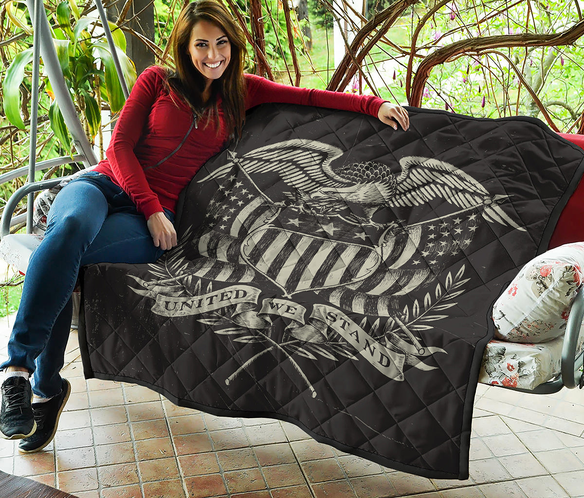 United We Stand American Flag Print Quilt