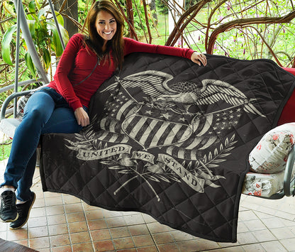 United We Stand American Flag Print Quilt