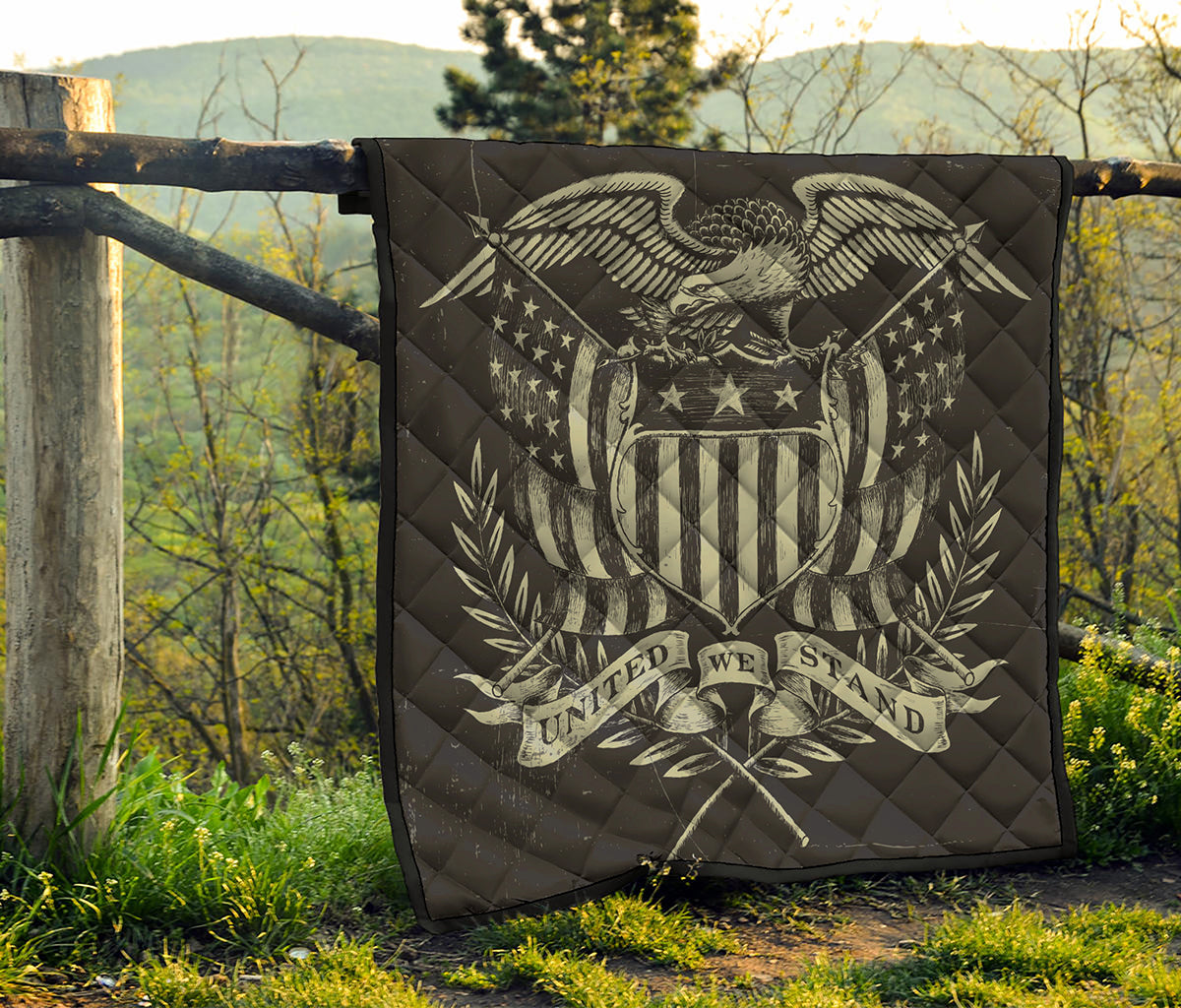 United We Stand American Flag Print Quilt