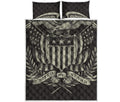 United We Stand American Flag Print Quilt Bed Set