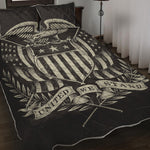 United We Stand American Flag Print Quilt Bed Set