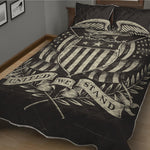 United We Stand American Flag Print Quilt Bed Set