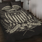 United We Stand American Flag Print Quilt Bed Set