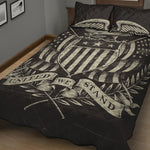 United We Stand American Flag Print Quilt Bed Set