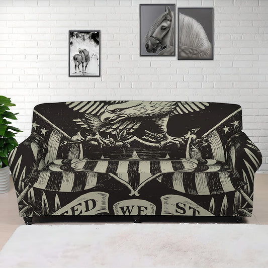 United We Stand American Flag Print Sofa Cover