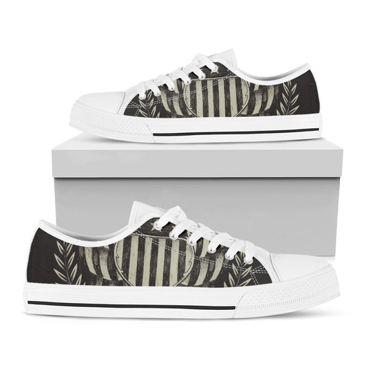 United We Stand American Flag Print White Low Top Shoes