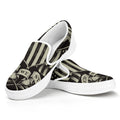 United We Stand American Flag Print White Slip On Sneakers