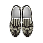 United We Stand American Flag Print White Slip On Shoes