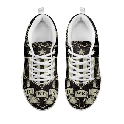 United We Stand American Flag Print White Sneakers