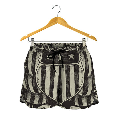 United We Stand American Flag Print Women's Shorts
