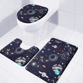 Universe Galaxy Outer Space Print 3 Piece Bath Mat Set