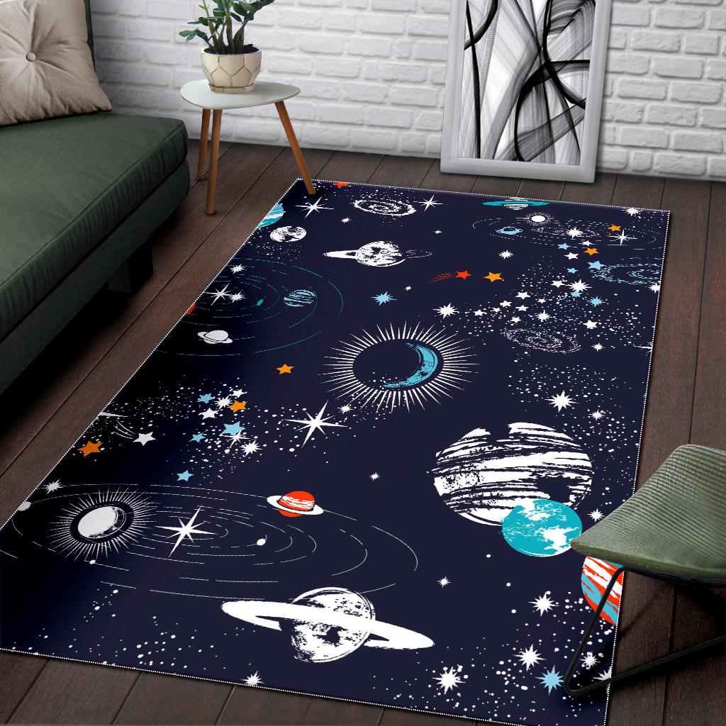 Universe Galaxy Outer Space Print Area Rug GearFrost