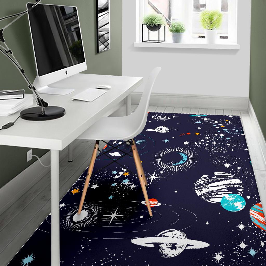 Universe Galaxy Outer Space Print Area Rug GearFrost