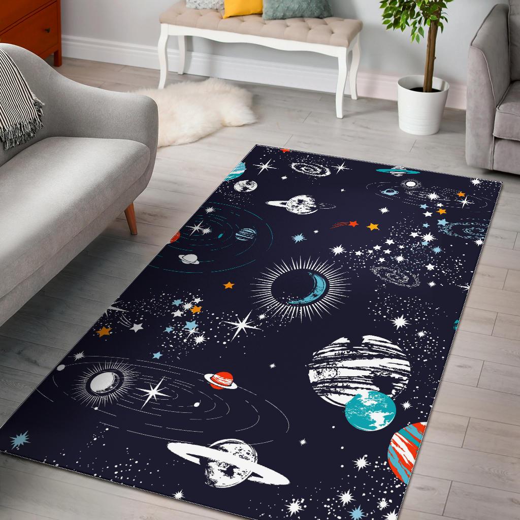 Universe Galaxy Outer Space Print Area Rug GearFrost