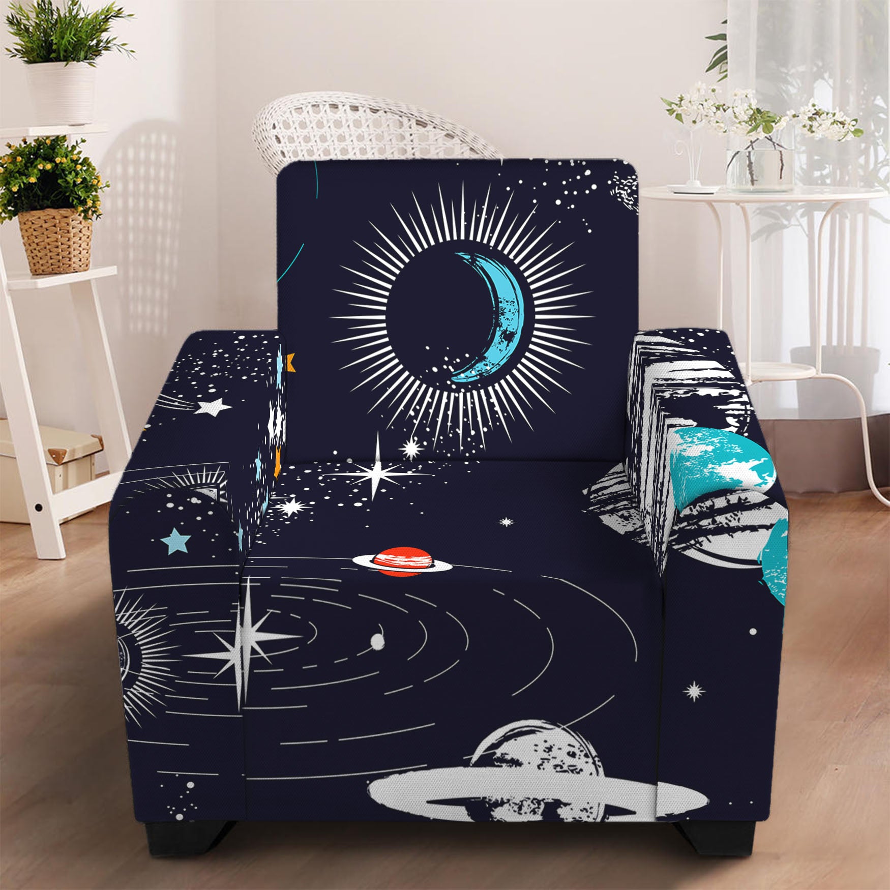 Universe Galaxy Outer Space Print Armchair Slipcover