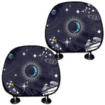 Universe Galaxy Outer Space Print Car Headrest Covers