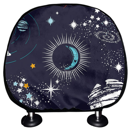Universe Galaxy Outer Space Print Car Headrest Covers