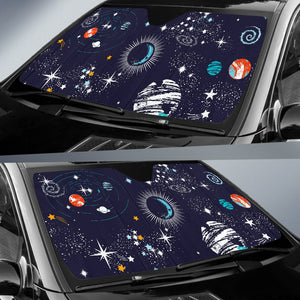 Universe Galaxy Outer Space Print Car Sun Shade GearFrost