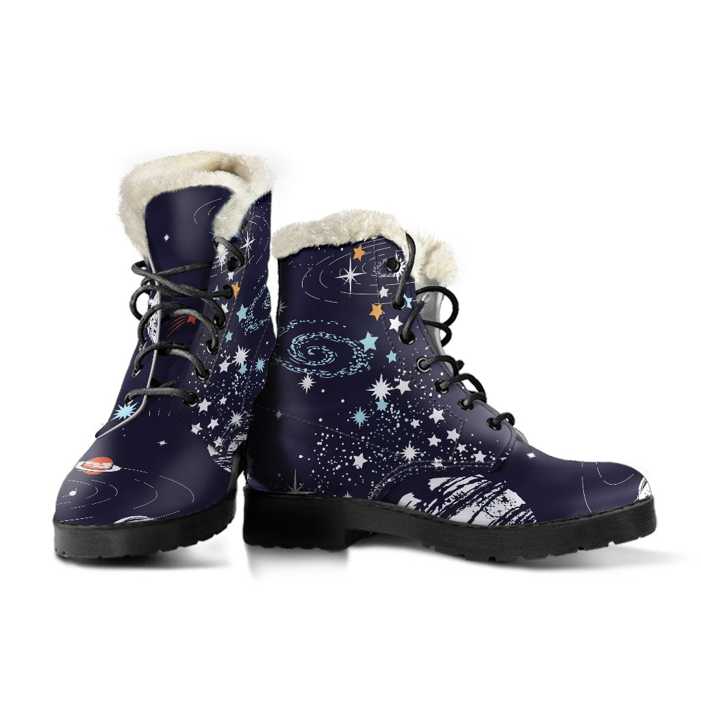 Universe Galaxy Outer Space Print Comfy Boots GearFrost