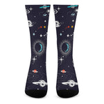 Universe Galaxy Outer Space Print Crew Socks