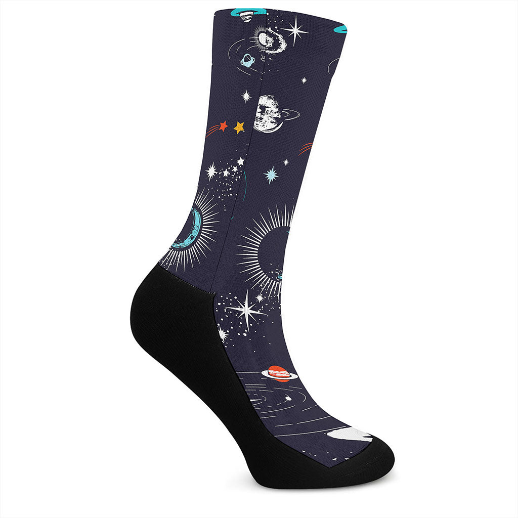 Universe Galaxy Outer Space Print Crew Socks