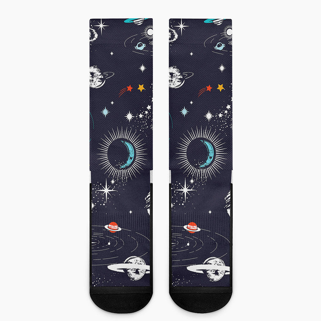 Universe Galaxy Outer Space Print Crew Socks