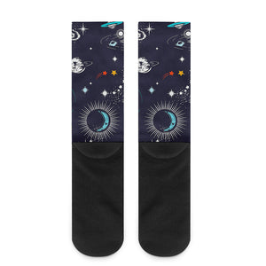 Universe Galaxy Outer Space Print Crew Socks